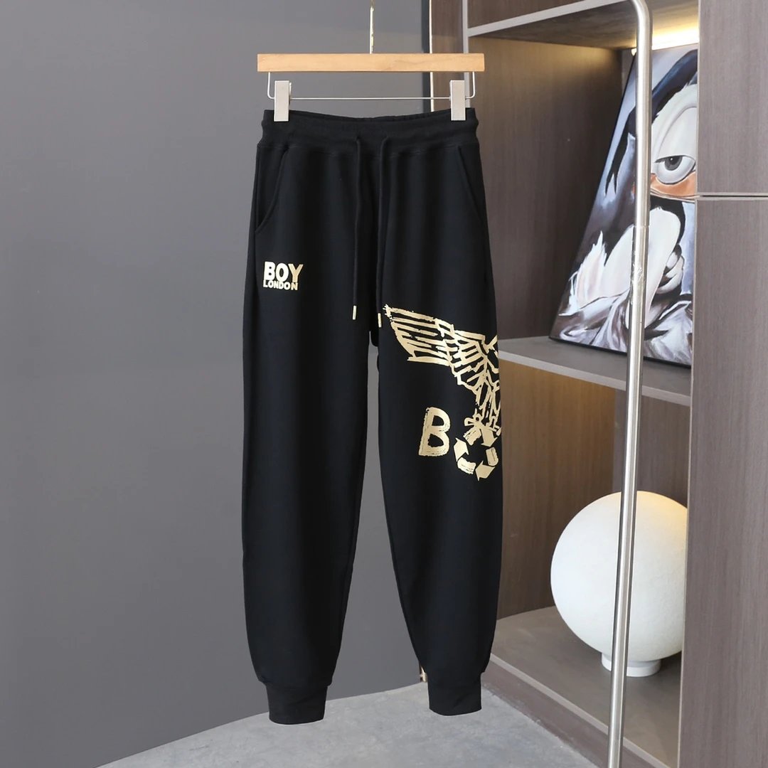 BOY London Gold Wing Black Cotton Jogger Pants