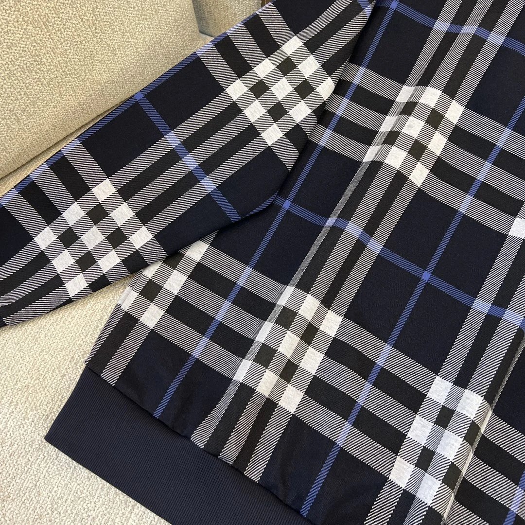 Burberry Check Cotton Hooded Sweatshirt Men