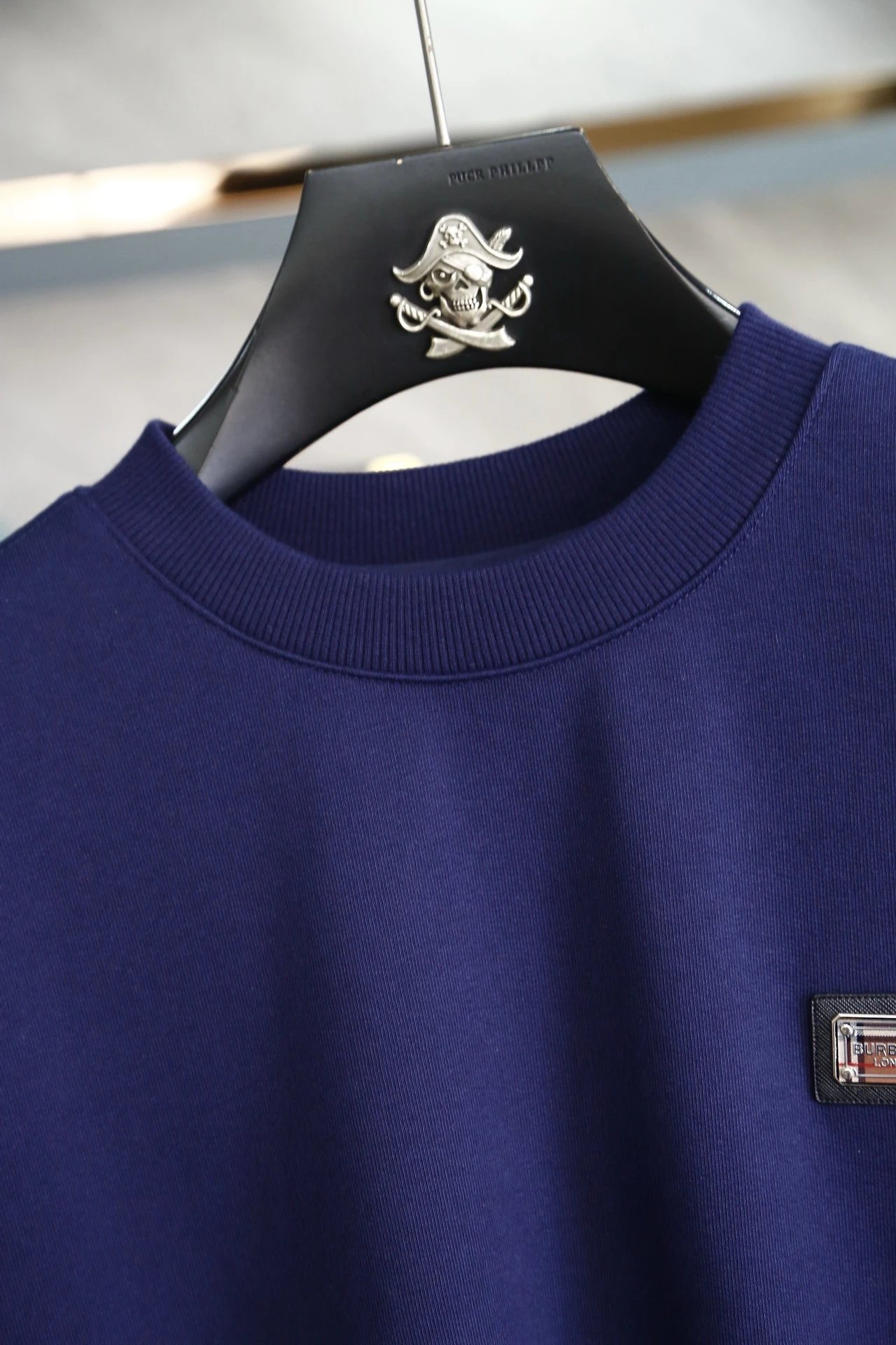 Burberry Logo Patch Cotton Hoodies Casual Sweatshirts