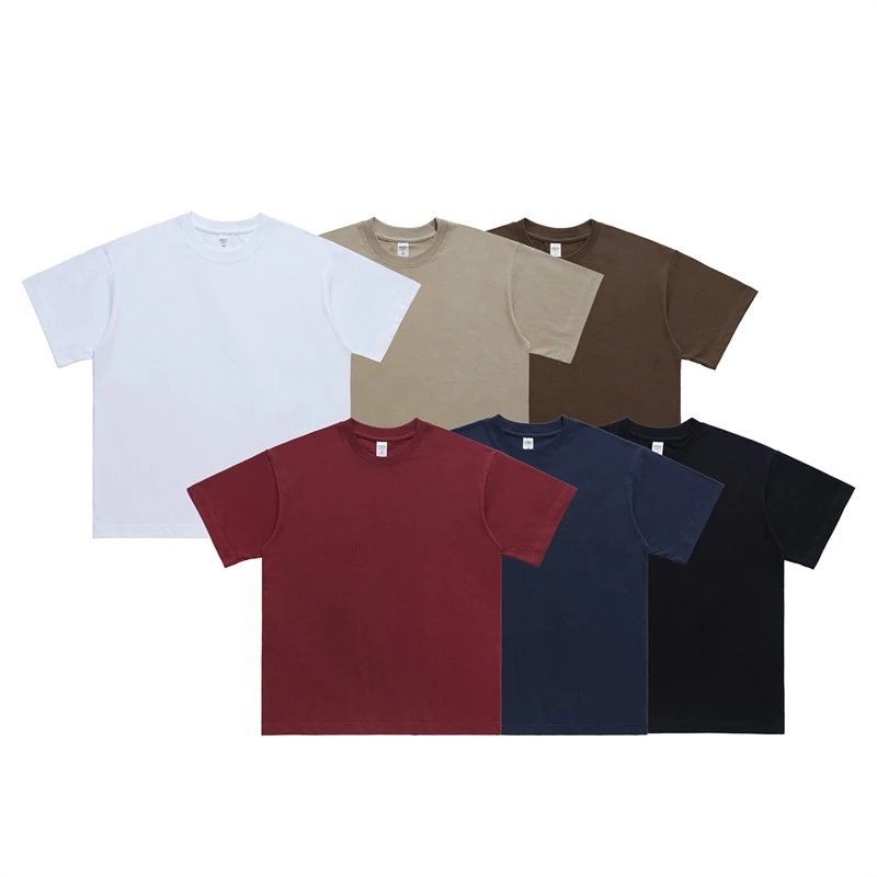 Cotton Drop-Shoulder Solid Color Loose Oversized T-Shirt