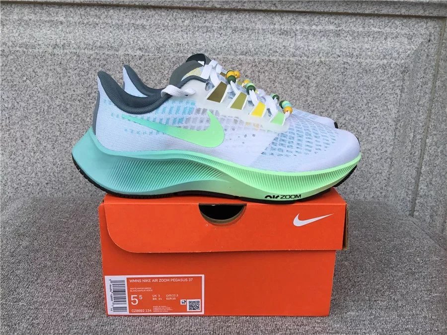 Nike Air Zoom Pegasus 37 Women's White Mint Green Running Shoes - 1