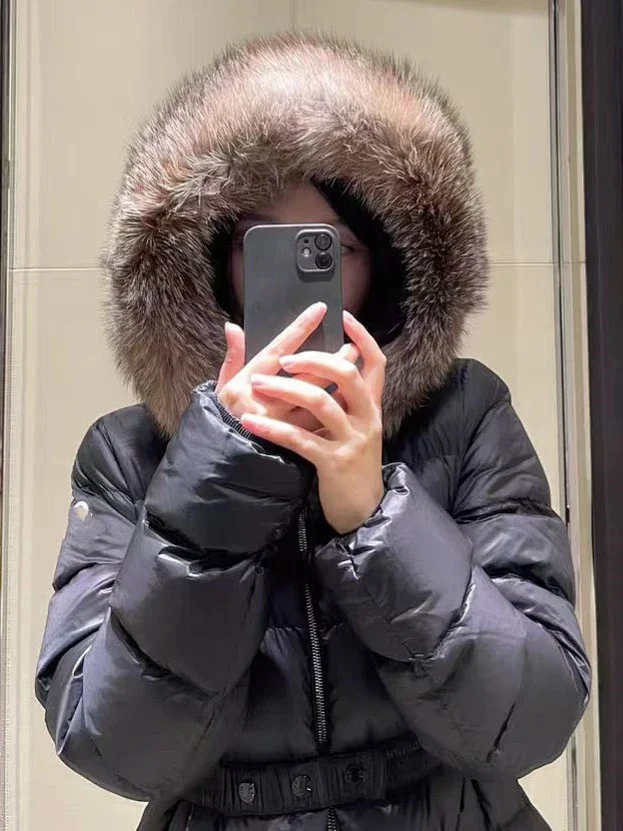 Mengjia25ssM Women's Hooded Quilted Down Coat Detail