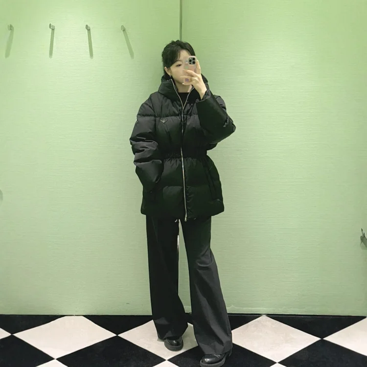 PUJIA Women's Logo Lapel Down Jacket