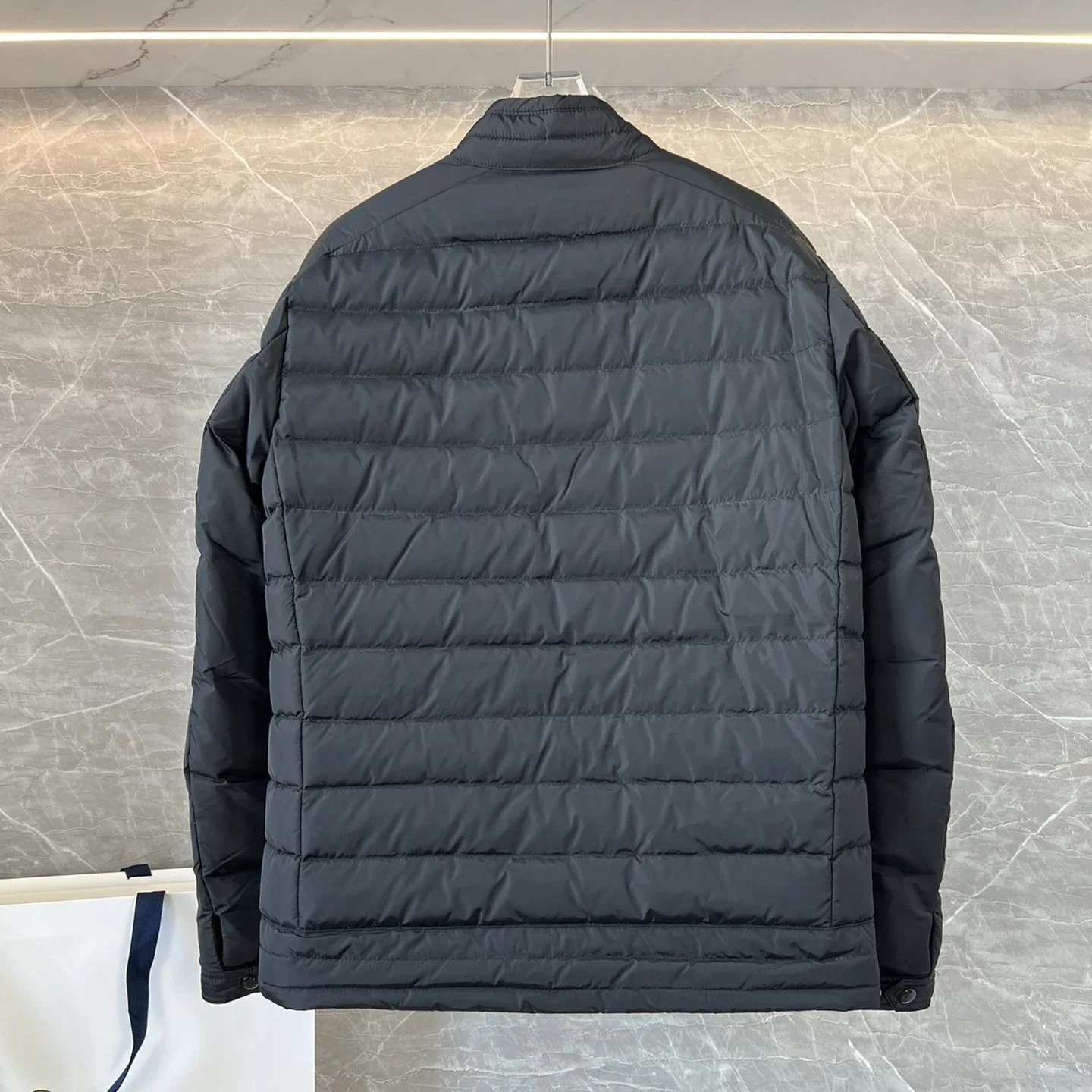 Mengjia Men's Striped Slim Down Jacket