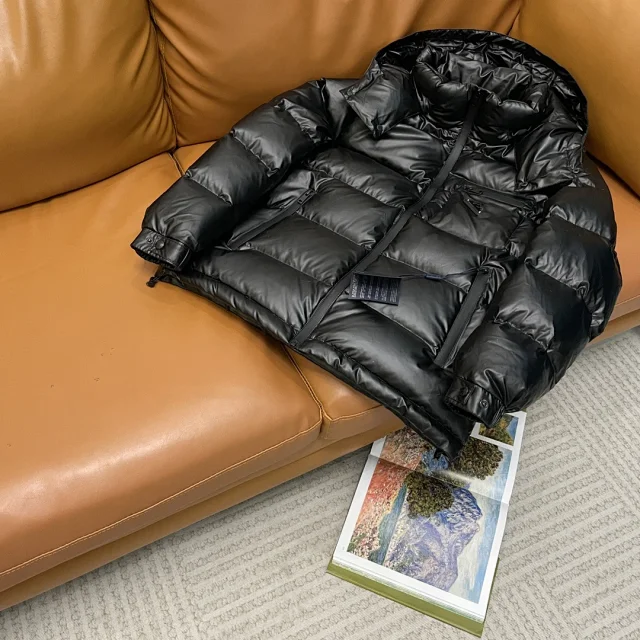 PRA2025 Unisex Minimalist Hooded Down Jacket Detail