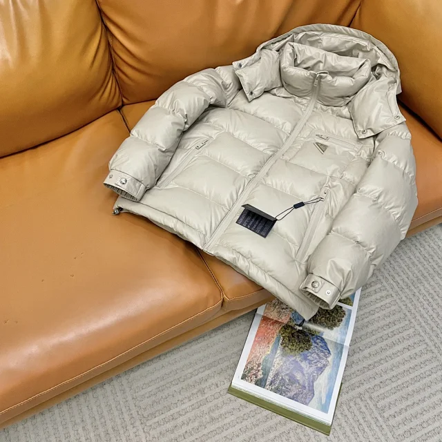 PRA2025 Unisex Minimalist Hooded Down Jacket Detail