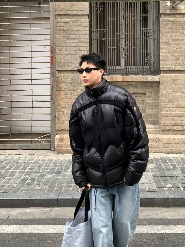 Mengjia Men's SS25 Batman Puffer Jacket Detail