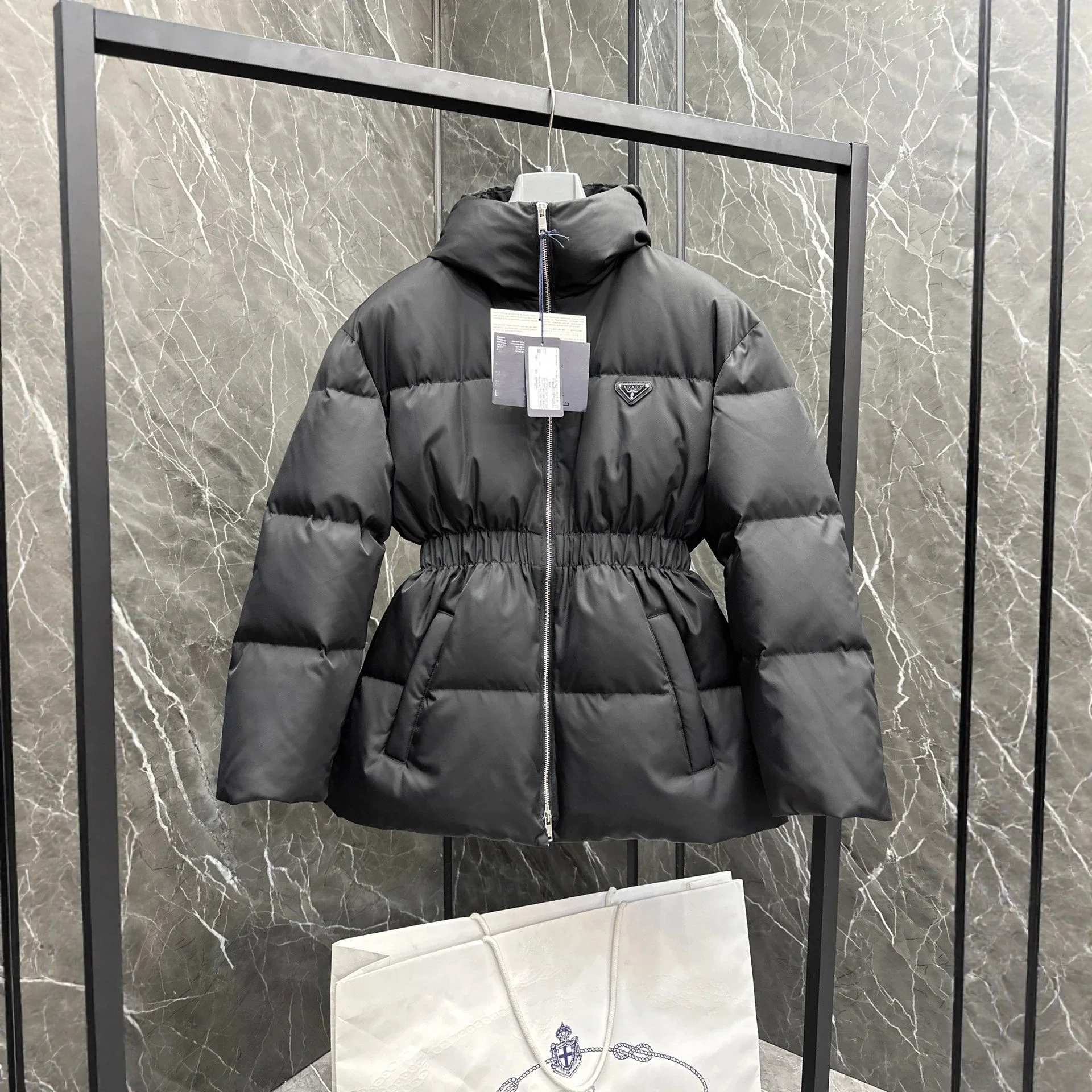PUJIA Women's Logo Lapel Down Jacket
