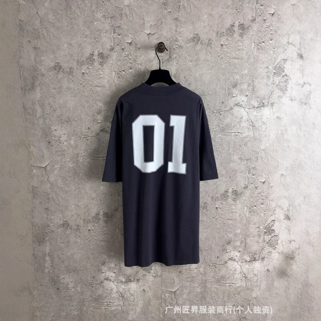 B01 Letter Embroidered Streetwear Tee Unisex