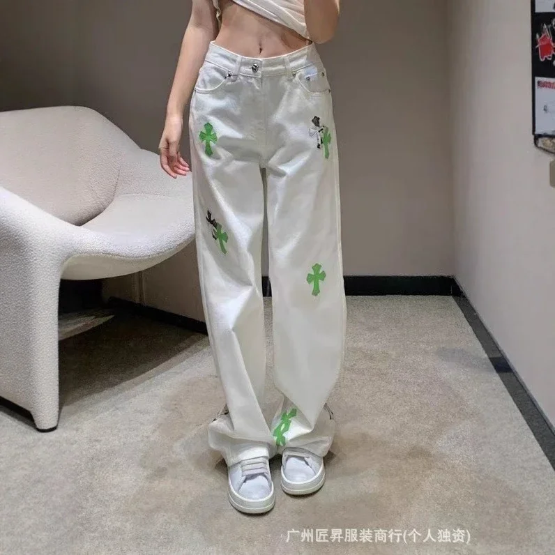 Unisex Balenciaga Loose Fit Patchwork Jeans