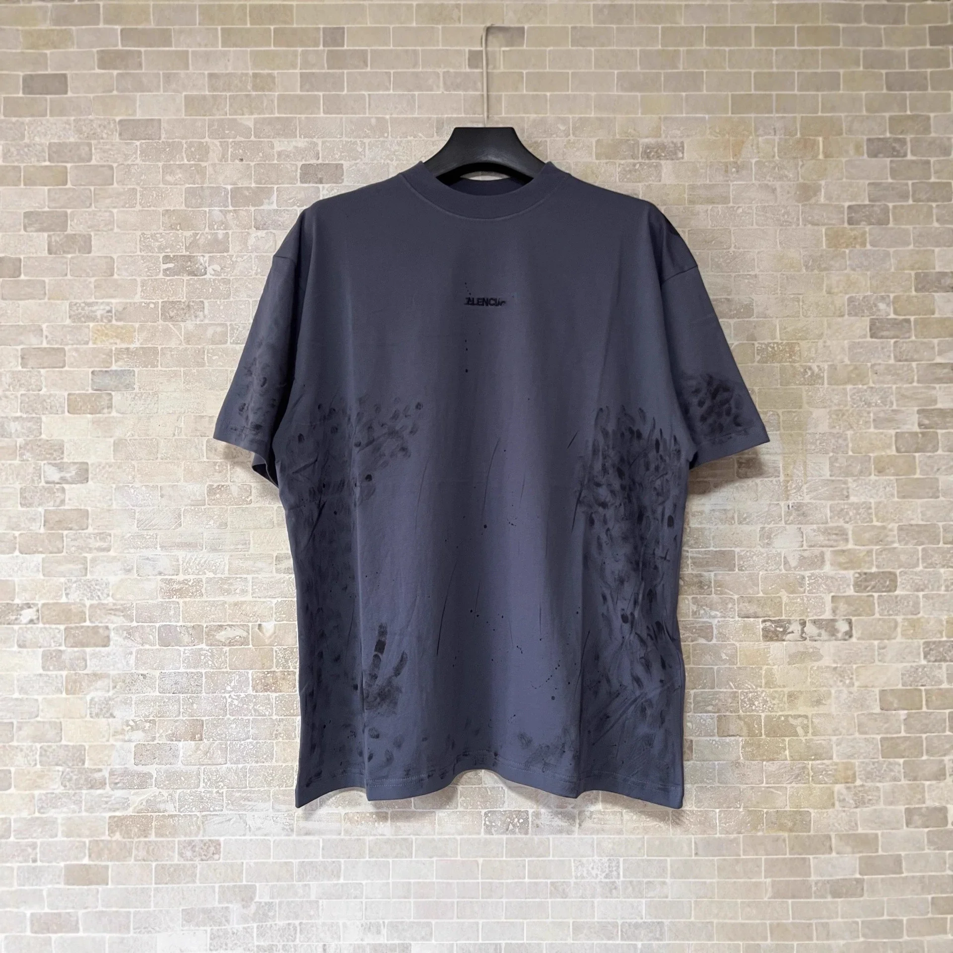 Balenciaga 2025 Distressed Embroidered Graffiti Tee