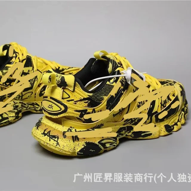 Balenciaga Paris 3 Low-Top Graffiti Sneakers Detail