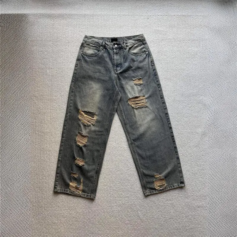 Balenciaga SS25 Distressed Knee - Ripped Jeans