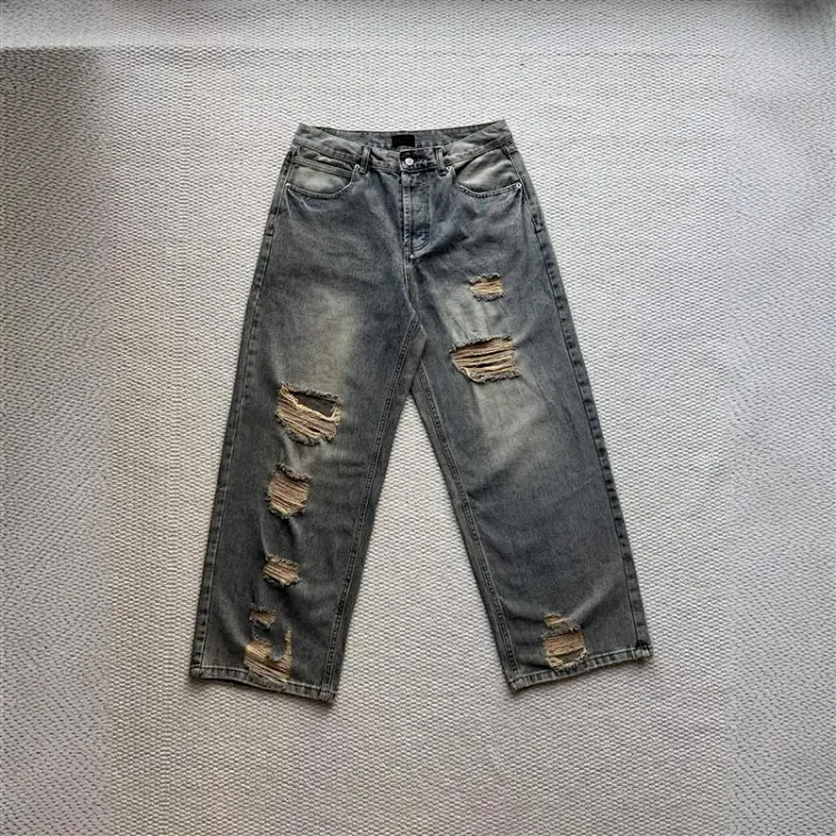 Balenciaga SS25 Distressed Knee - Ripped Jeans