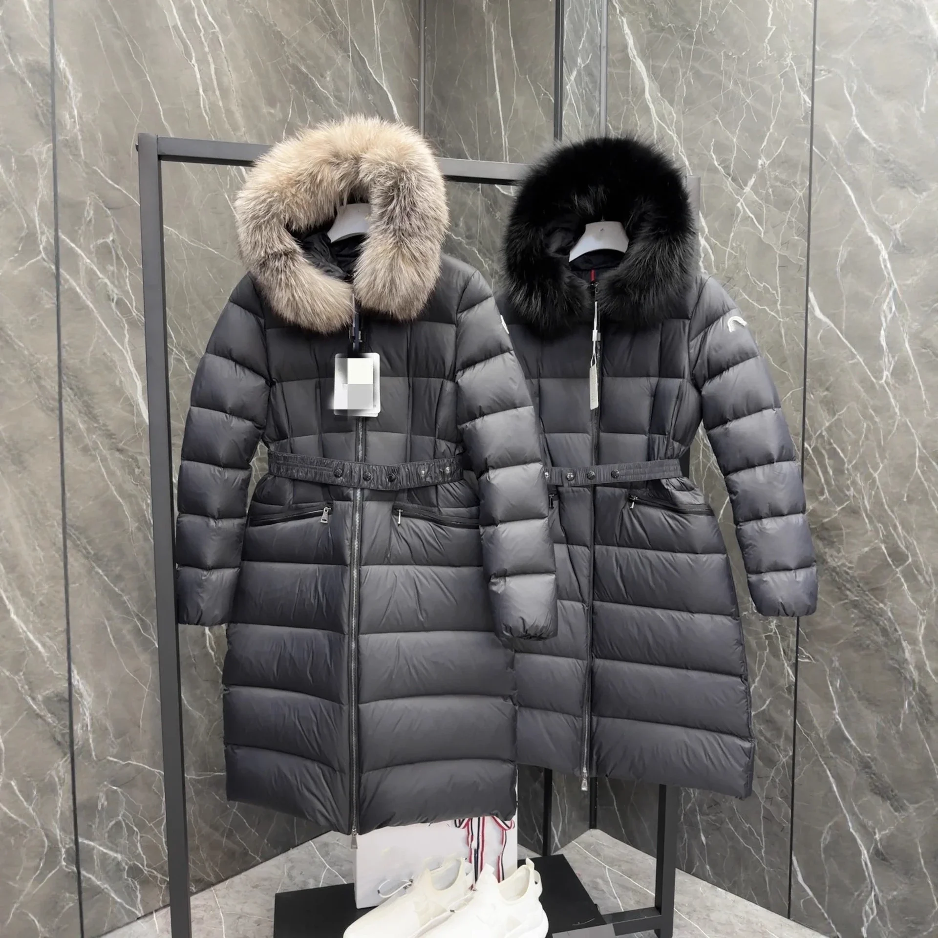Mengjia25ssM Women's Hooded Quilted Down Coat