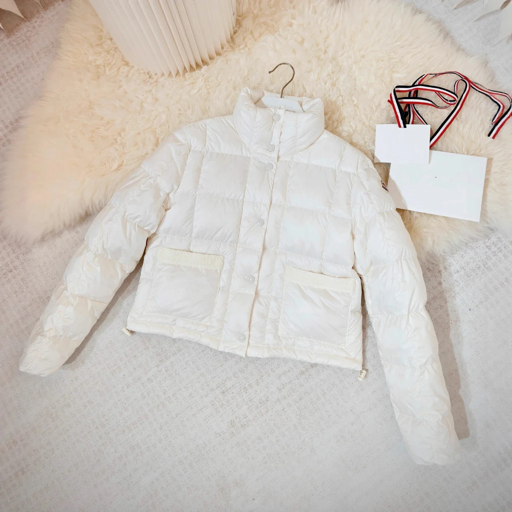 Moncler Jarcieu Woven-Trim Short Women's Puffer