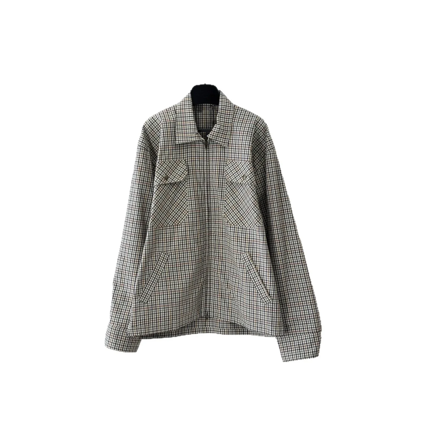 Balenciaga SS24 Plaid Long-Sleeve Lapel Jacket
