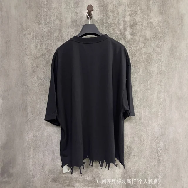 Balenciaga Embroidered Tassel Oversized Unisex Tee Detail