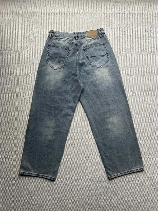 SS25 Balenciaga Heavily Ripped Denim Jeans Detail
