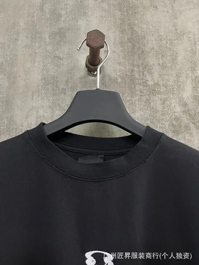 Balenciaga Embroidered Tassel Oversized Unisex Tee Detail