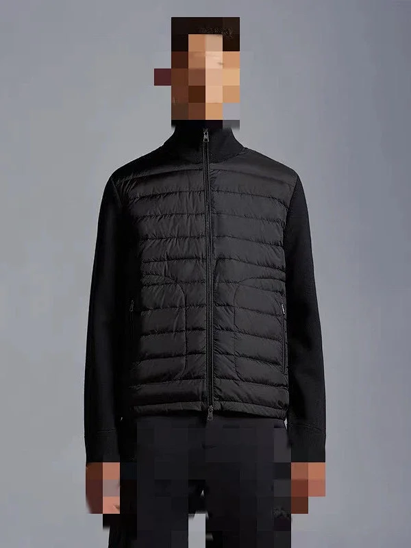 Meng Men's Corduroy Patchwork Down Jacket Detail
