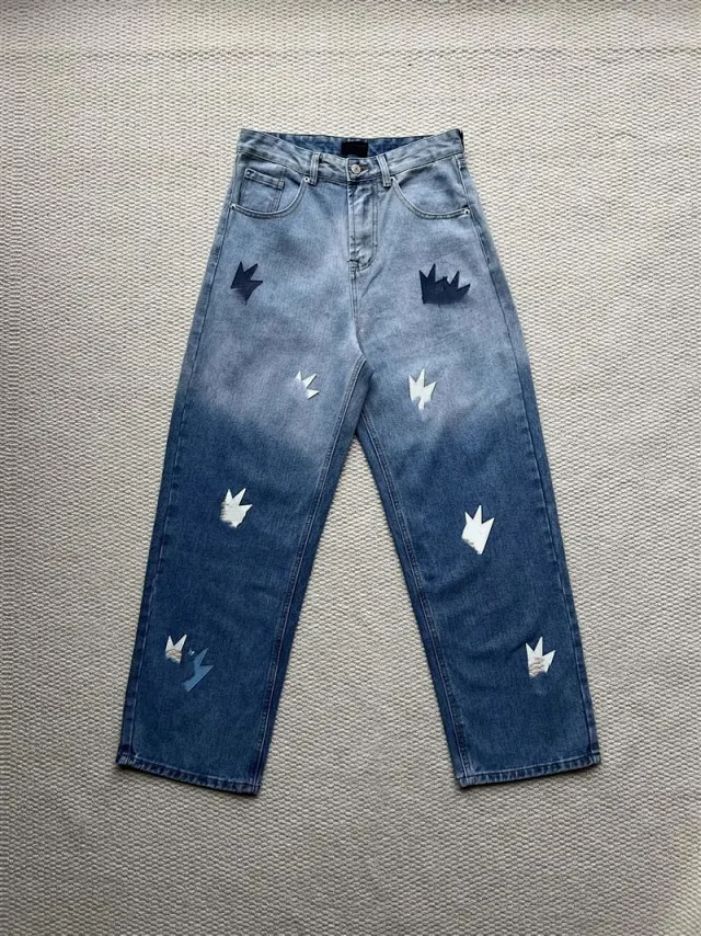 Balenciaga Gradient Blue Washed Jeans Detail