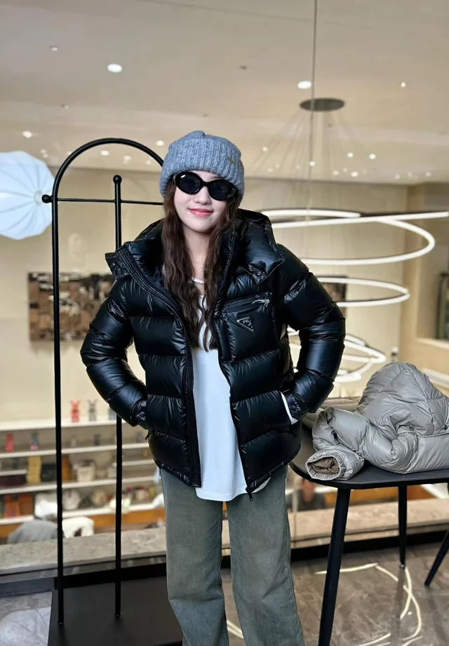 PRA2025 Unisex Minimalist Hooded Down Jacket Detail