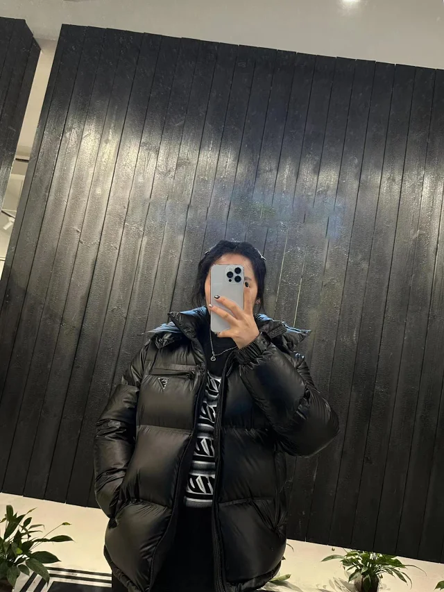 PRA2025 Unisex Minimalist Hooded Down Jacket Detail