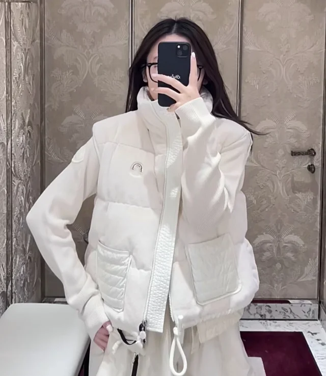 Mengjia FW24 Arques Logo Down Vest Detail