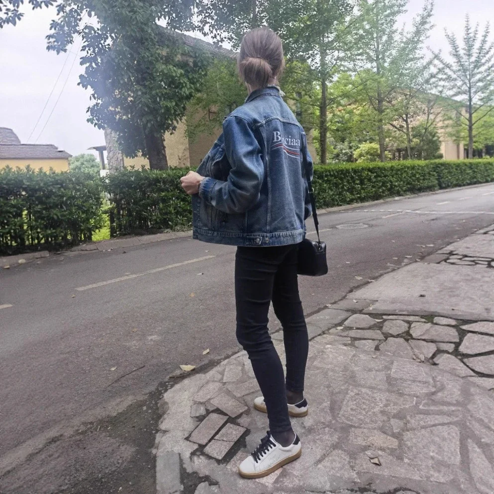 Shijia Coca-Cola Embroidered Vintage Denim Jacket