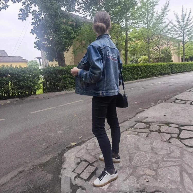 Shijia Coca-Cola Embroidered Vintage Denim Jacket