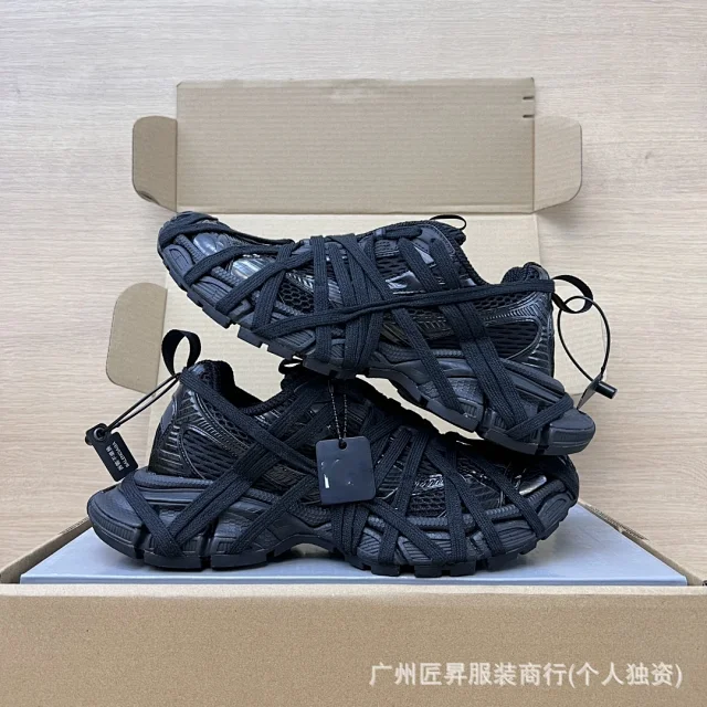 Balenciaga SS25 Purple Distressed Strapped Runners Detail