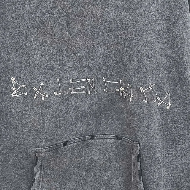 New Paris AW24 Distressed Unisex Hoodie Detail
