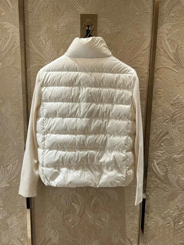Premium Moncler Women's Knit Panel Down Jacket Detail