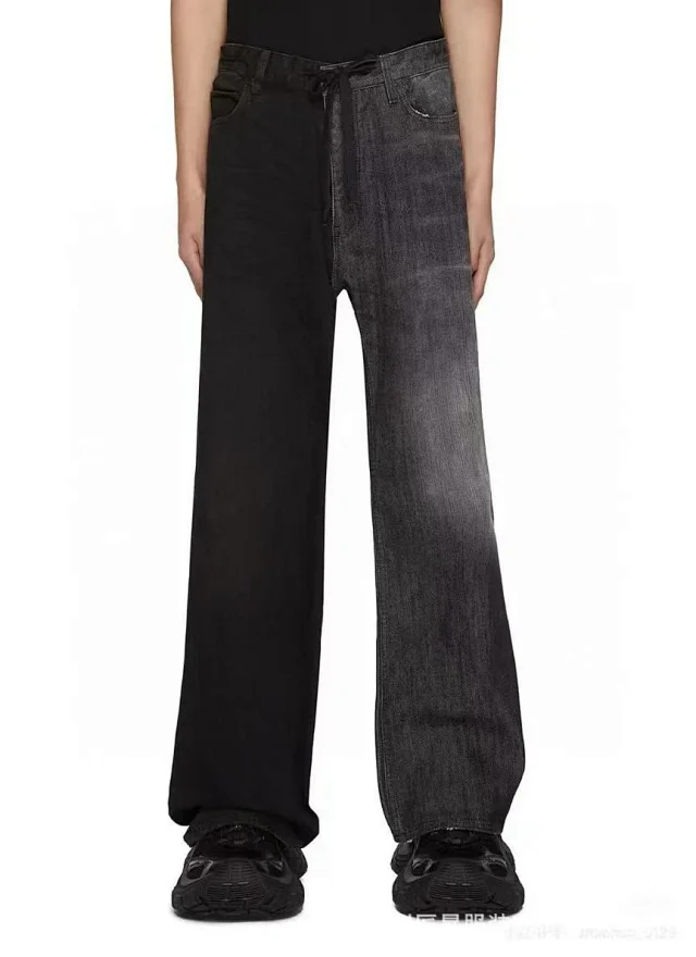 Paris Home Vintage Patchwork Relaxed Jeans Detail