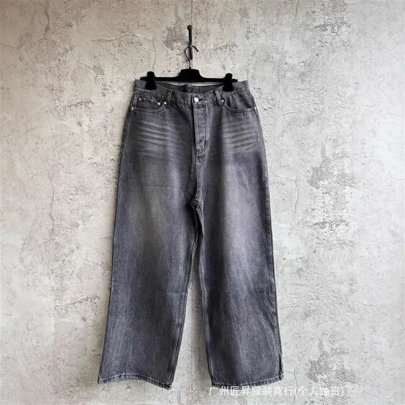 Paris Retro Black Denim Wide Leg Pants