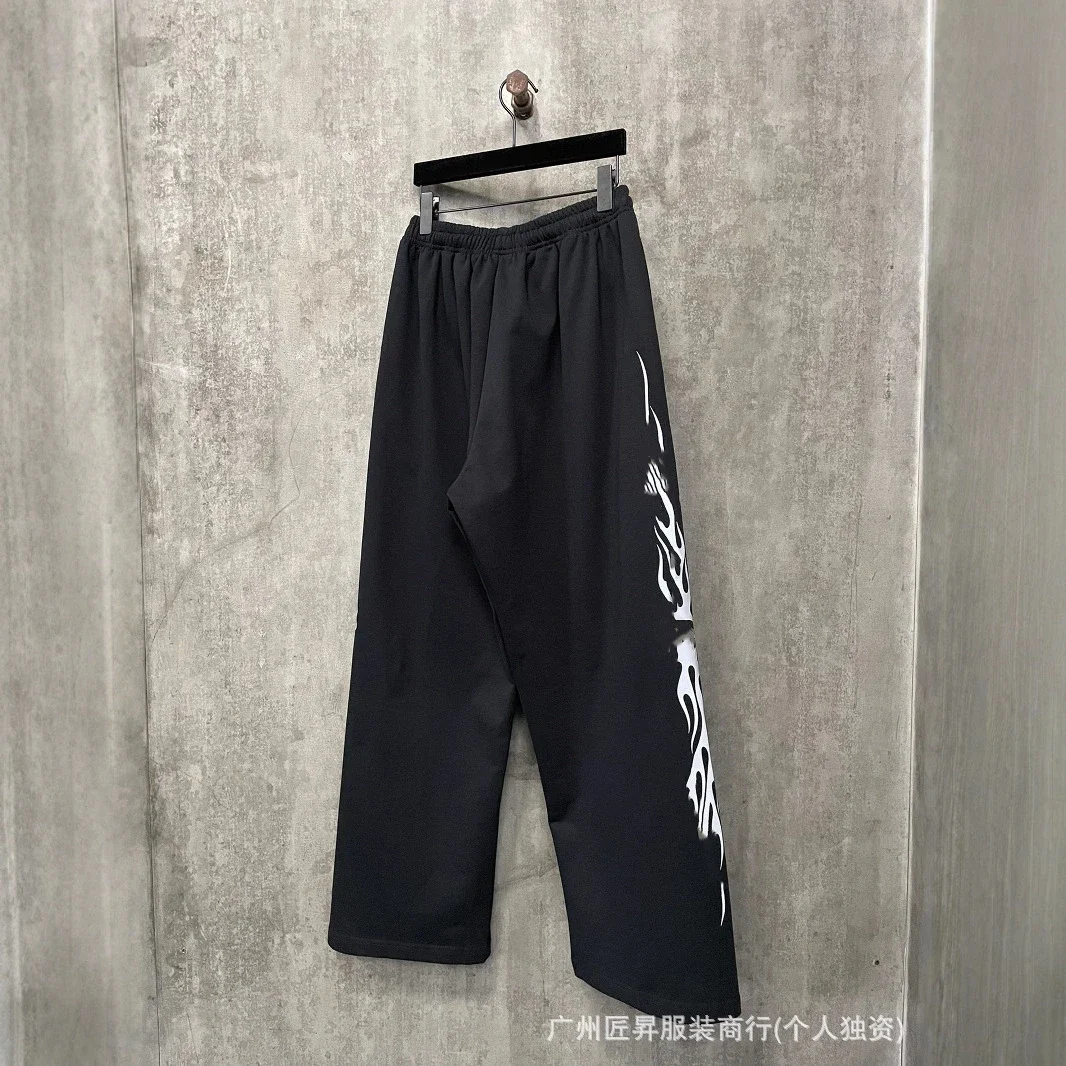 B SS25 Black Flame Mesh Pants