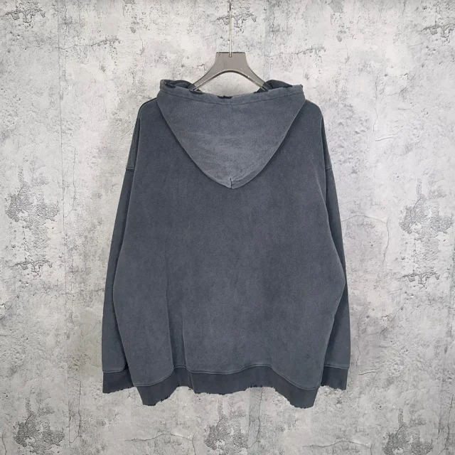 New Paris AW24 Distressed Unisex Hoodie Detail