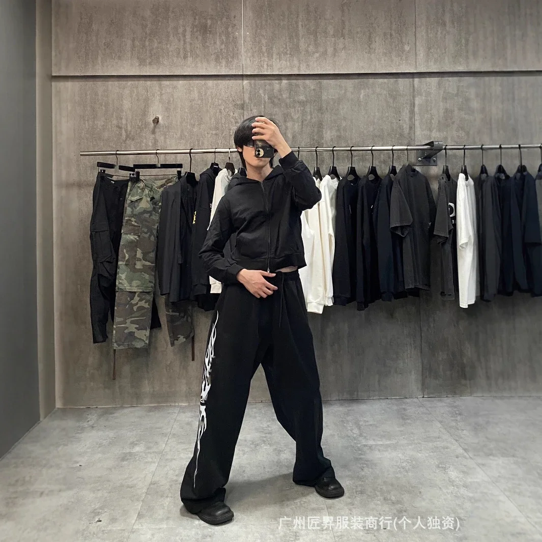 B SS25 Black Flame Mesh Pants