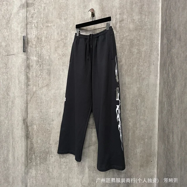 B SS25 Black Flame Mesh Pants Detail