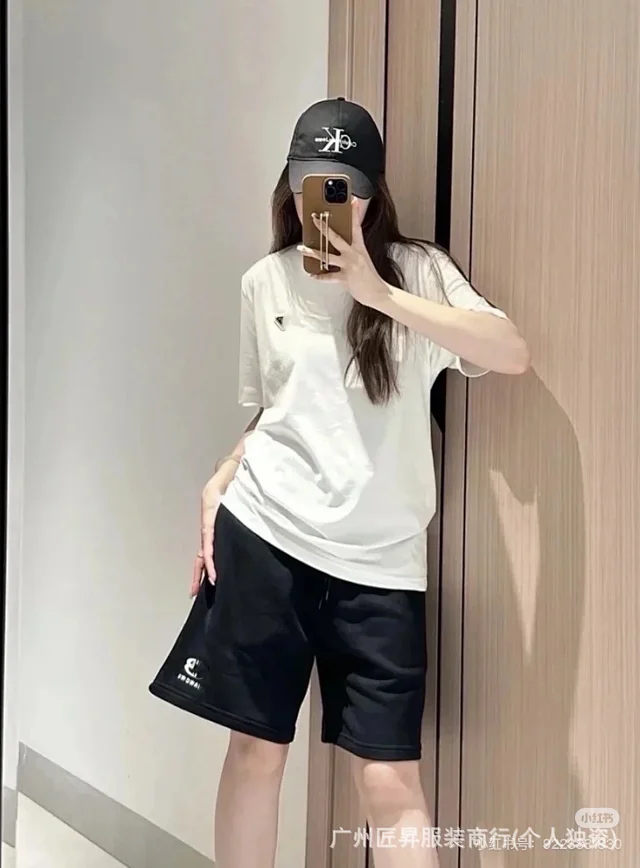 B SS25 Couple Embroidered Shorts Detail