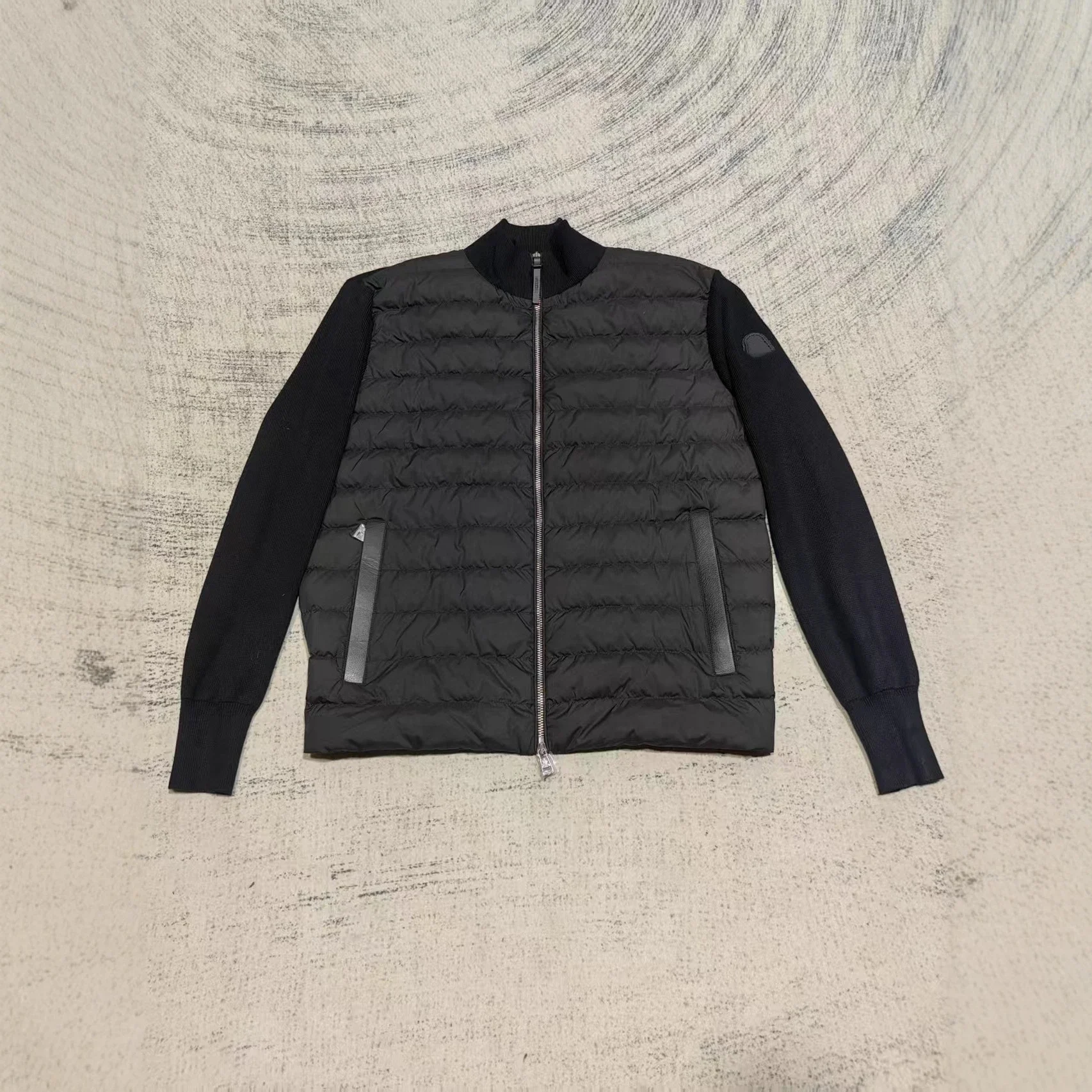 Mengjia Men's Cardigan Knit Down Jacket