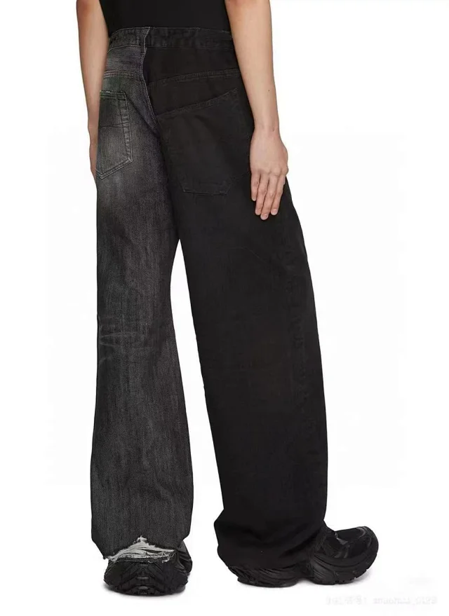 Paris Home Vintage Patchwork Relaxed Jeans Detail