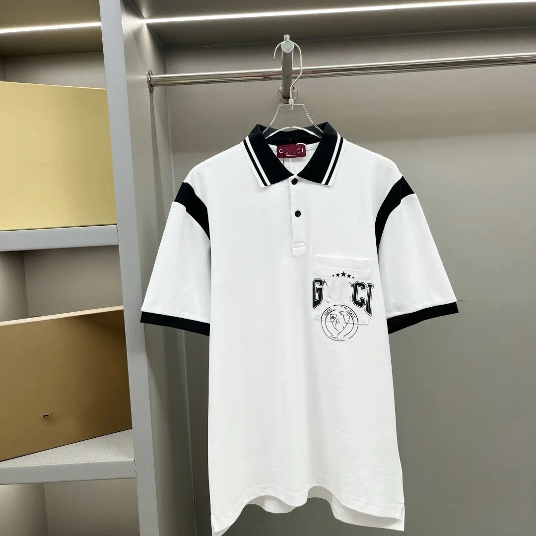GU Unisex Color-Block Printed Pocket Polo