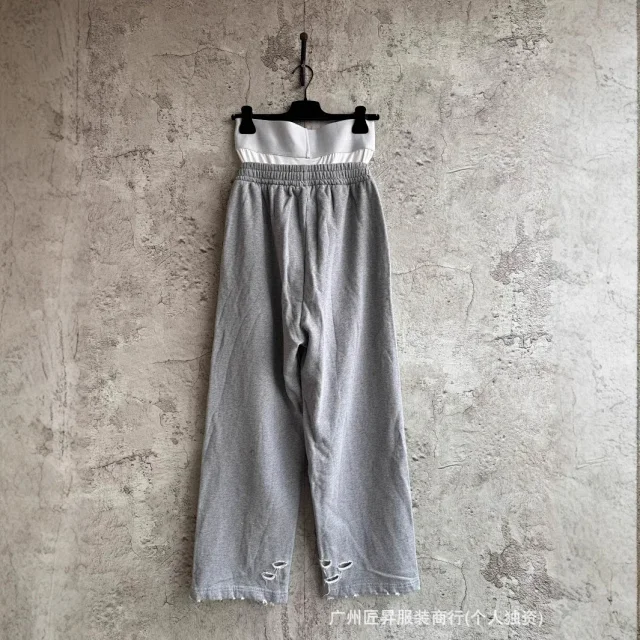 Paris Home New Straight Patchwork Pants Detail