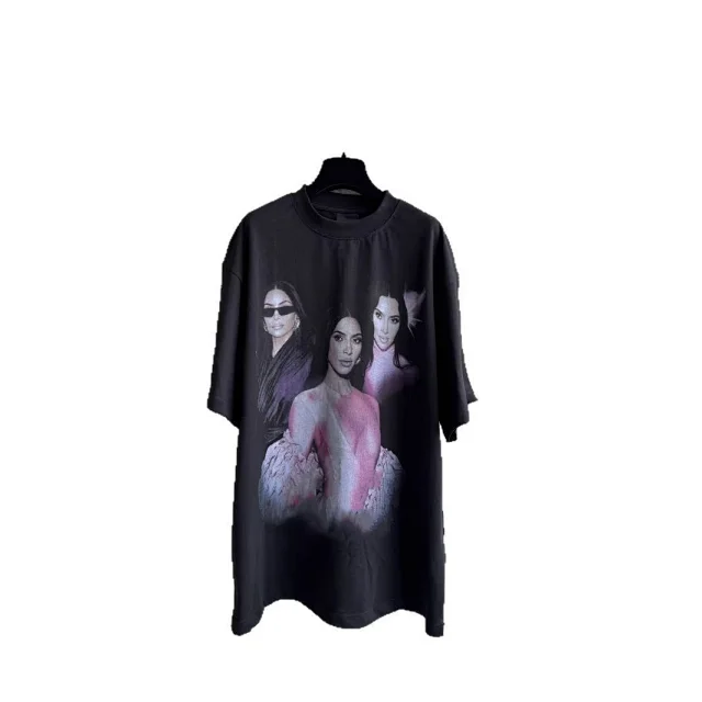Balenciaga Kardashian Print Unisex Loose Tee Detail