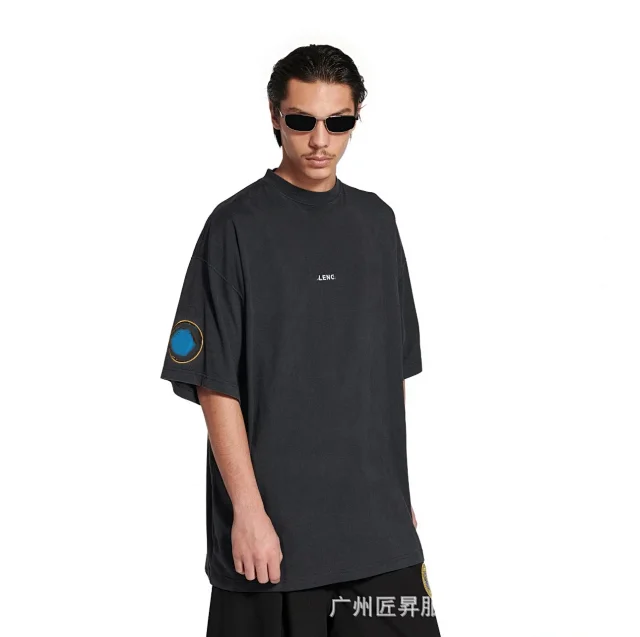 Paris Home Unisex Embroidered Loose T-Shirt Detail