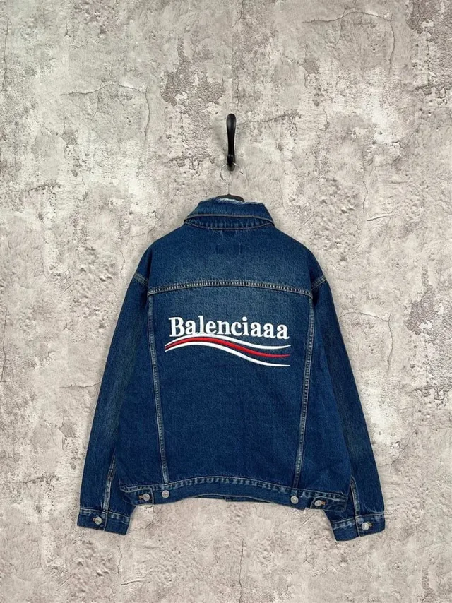 Shijia Coca-Cola Embroidered Vintage Denim Jacket Detail