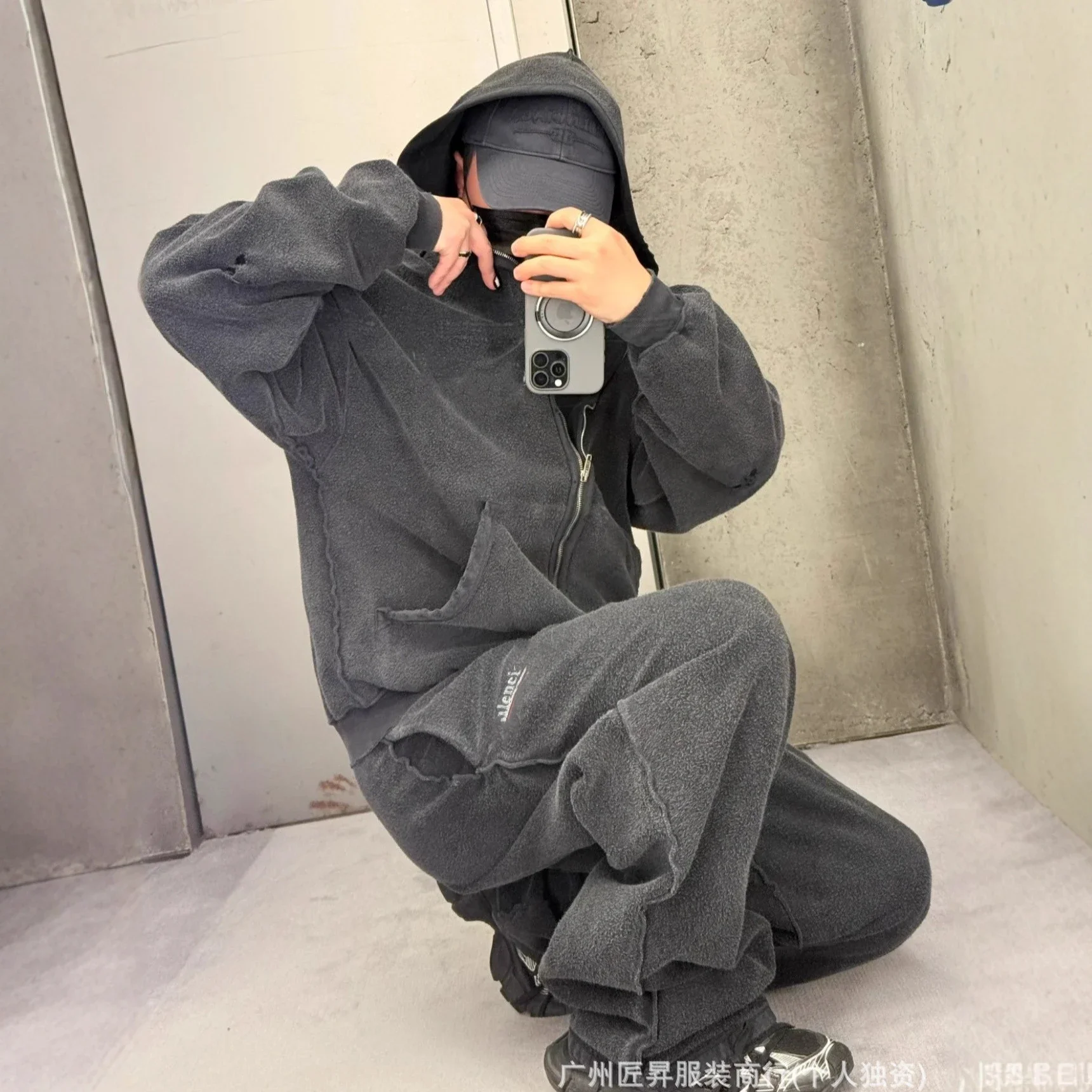 Balenciaga Distressed Coca-Cola Embroidered Loose Pants