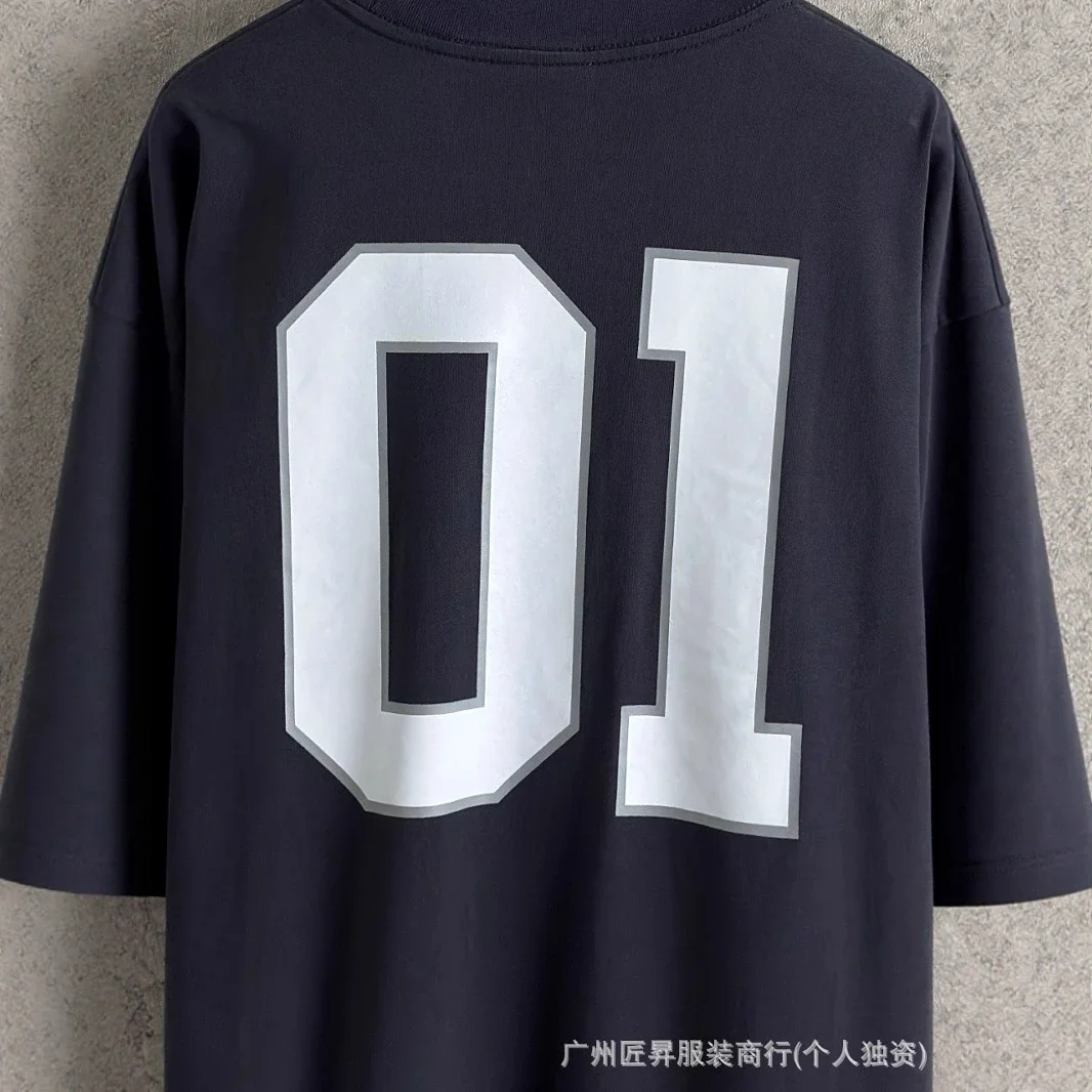 B01 Letter Embroidered Streetwear Tee Unisex